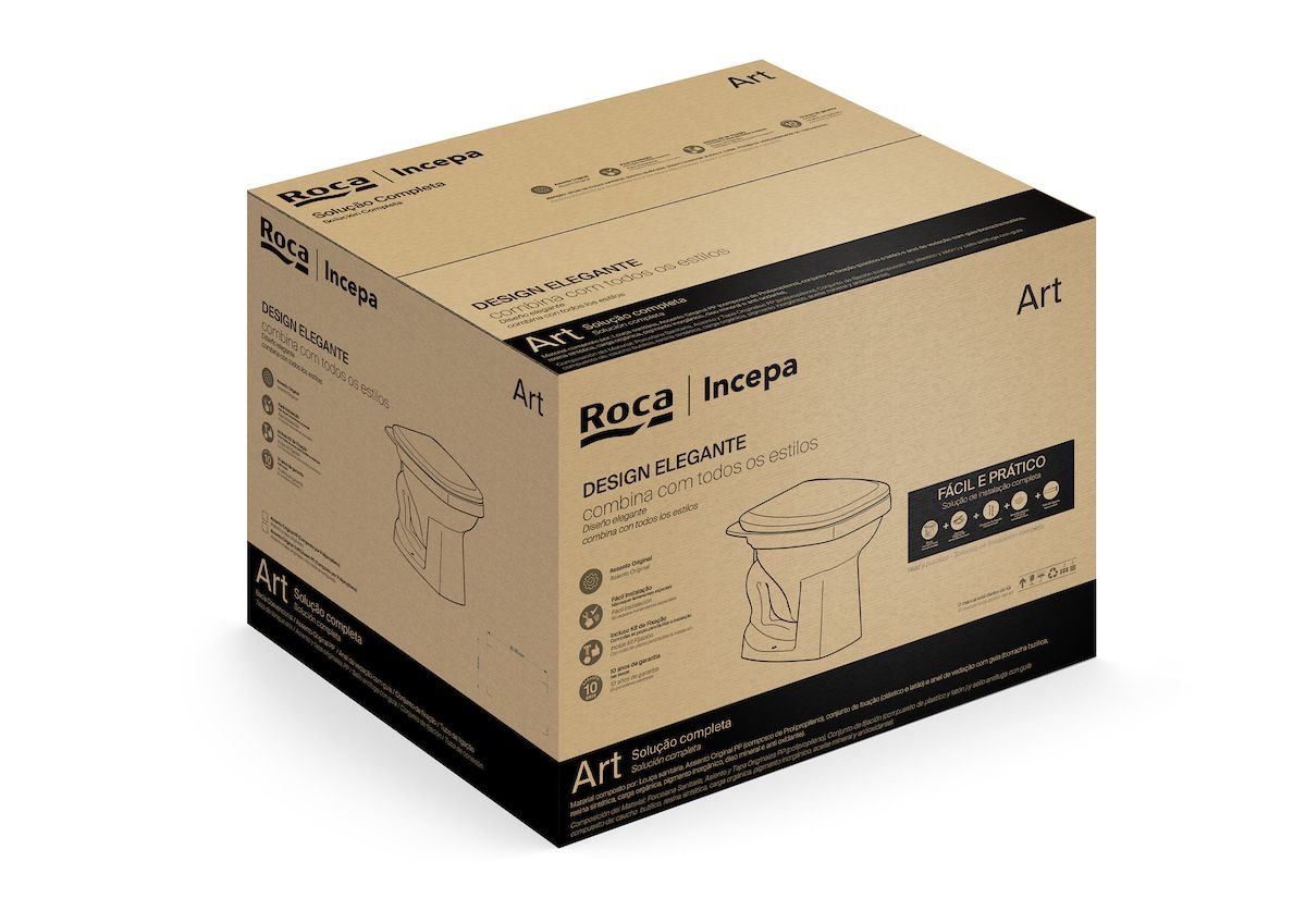Ver imagem 3 de Kit de Bacia Convencional Assento PP e Complementos de Instalação Art Roca Branco/Brilhante