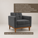 Ver imagem 2 de Poltrona Recepção e Sala Estar Elegante Assy Veludo Premium - Grafite