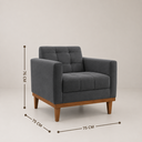 Ver imagem 3 de Poltrona Recepção e Sala Estar Elegante Assy Veludo Premium - Grafite