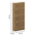 Ver imagem 2 de Sapateira Armário Organizador Basculante 24 Pares 4 Portas:castanho