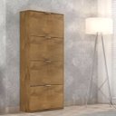 Ver imagem 3 de Sapateira Armário Organizador Basculante 24 Pares 4 Portas:castanho