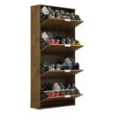 Ver imagem 4 de Sapateira Armário Organizador Basculante 24 Pares 4 Portas:castanho