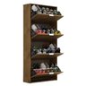 Sapateira Armário Organizador Basculante 24 Pares 4 Portas:castanho - 4