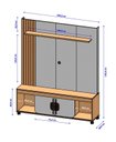 Ver imagem 5 de Estante Home Maragogi para Tv de 65" Naturalle/off-white - Bechara