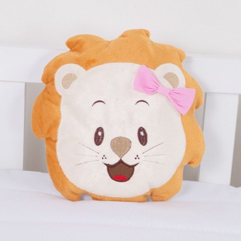 Almofada Decorativa Safari Infantil para Bebê e Crianças em Pelúcia:leoa