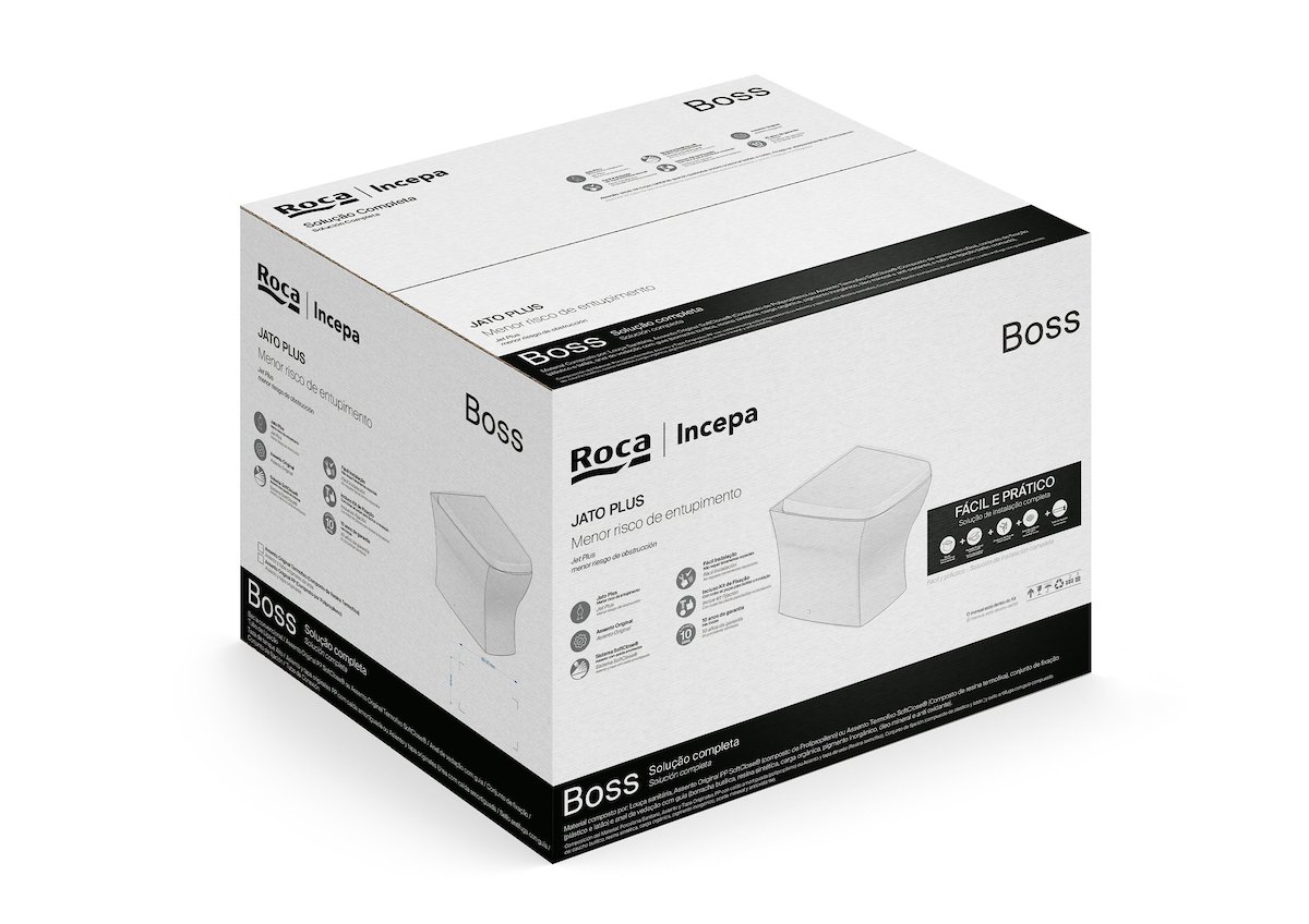 Bacia Convencional Assento PP com Queda Amortecida e Complementos de Instalação Boss Roca I Incepa - 3