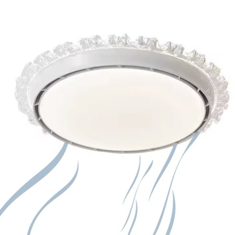 Luminaria Ventilador Sem Helice Lustre Cristal 3 Tons 6 Niveis Silencioso Iluminaçao Decoraçao Sala