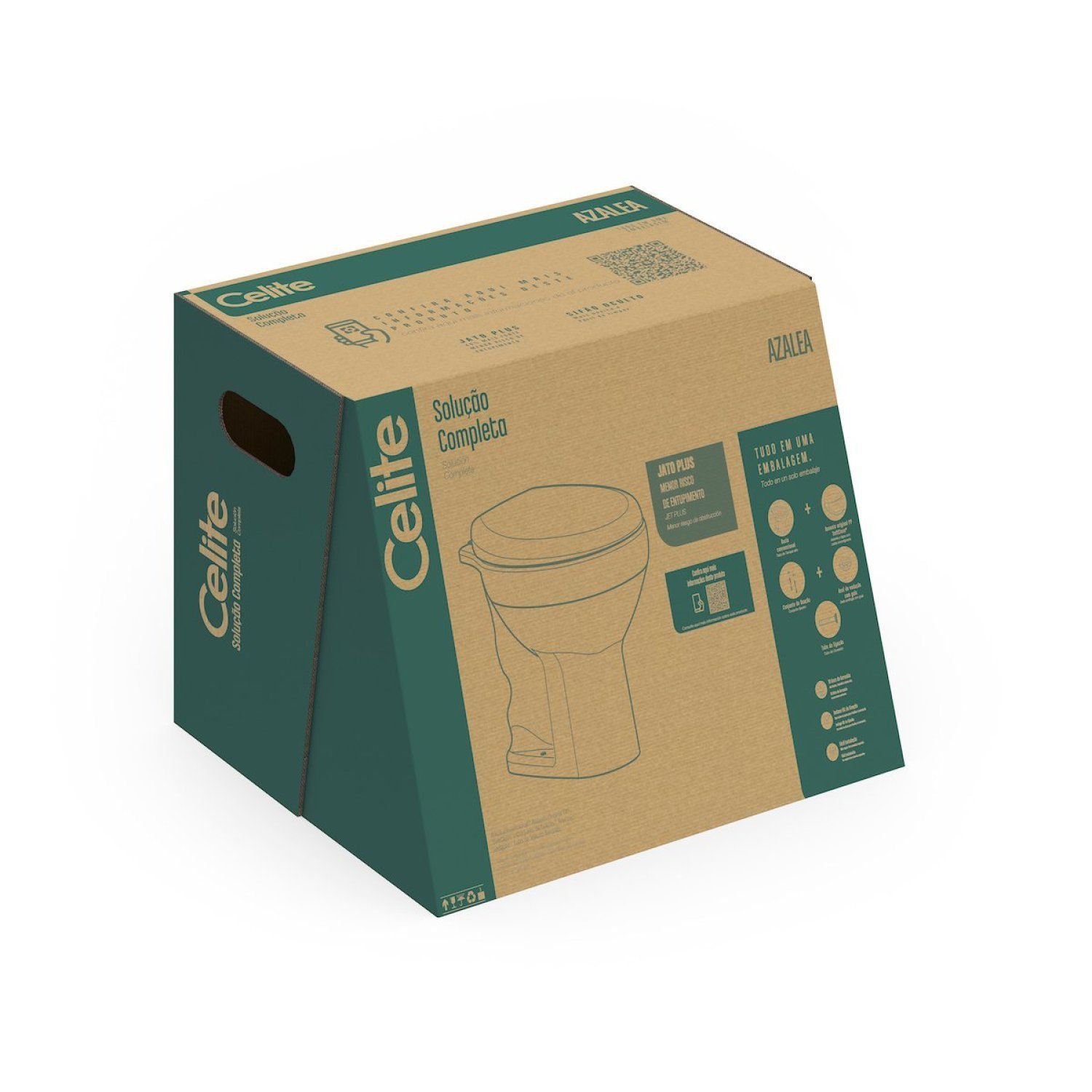 Kit Vaso Sanitário Convencional com Assento Queda Amortecida Azálea Celite - 8