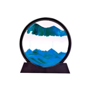 Enfeite de Vidro Interativo Quadro Redondo Decorativo Duna Ampulheta para Quarto Sala Escritório 25c