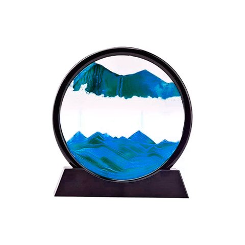 Enfeite de Vidro Interativo Quadro Redondo Decorativo Duna Ampulheta para Quarto Sala Escritório 25c