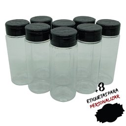 Pote Tempero Kit 8 Potes + 8 Etiquetas Adesivas Tampa Dupla Arte Cozinha Potes de Tempero - 4 Pote Tempero Kit 8 Potes + 8 Etiquetas Adesivas Tampa Dupla Arte Cozinha Potes de Tempero - 4