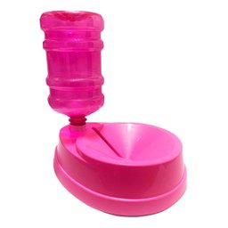 Bebedouro Automático 1l Cães Gatos Não Molha Pelos - Rosa - 1