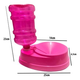 Bebedouro Automático 1l Cães Gatos Não Molha Pelos - Rosa - 4