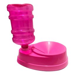 Bebedouro Automático 1l Cães Gatos Não Molha Pelos - Rosa - 5