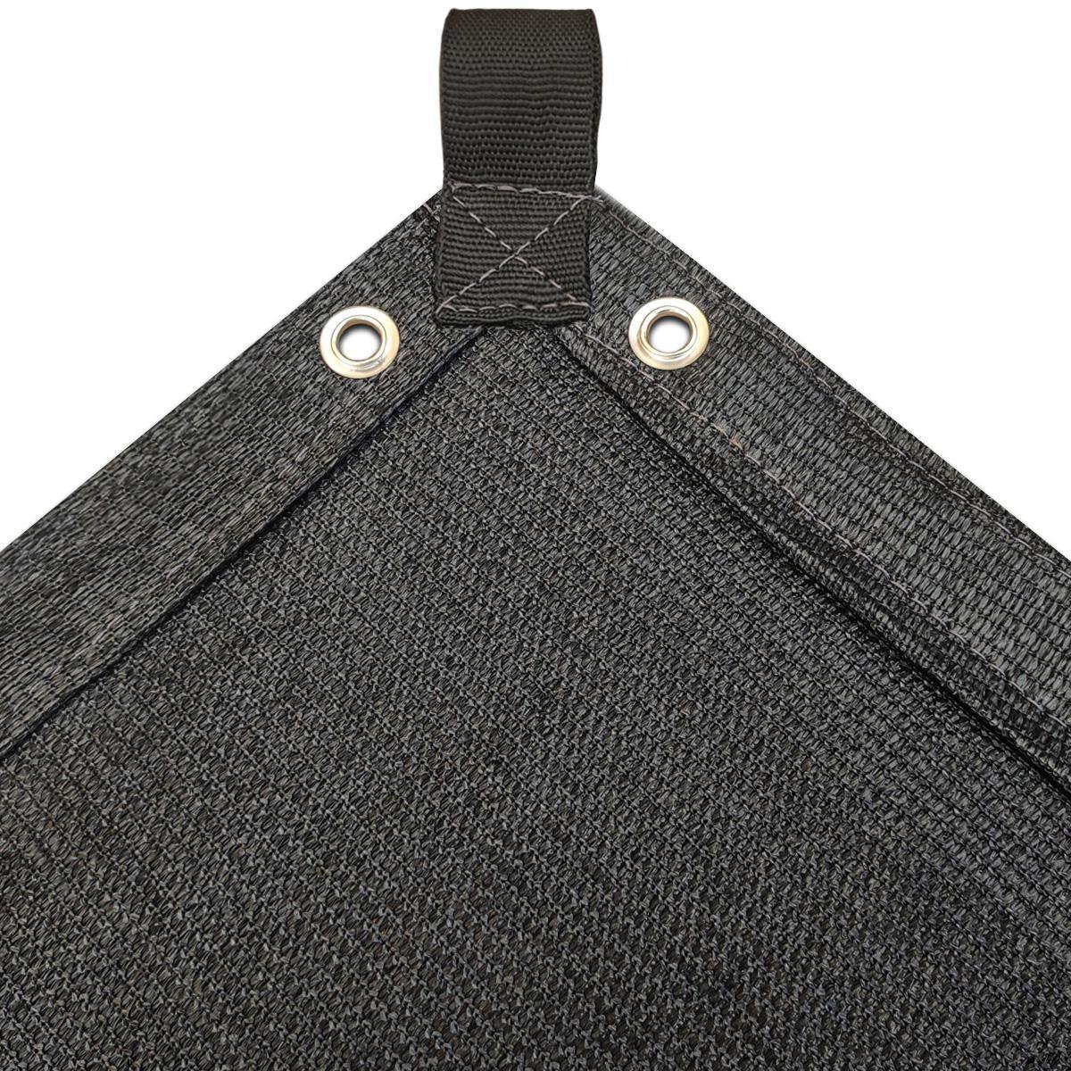 Tela Toldo Sombra Garagem Carro 90% Preto 4X1,5 Bainha Ilhós - 1