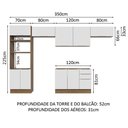 Ver imagem 4 de Armário de Cozinha Completa 350cm Rustic/Branco Stella Madesa 01