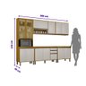 Cozinha Completa Nala com Cristaleira 5 Peças 12 Portas Mobilihouse - 3