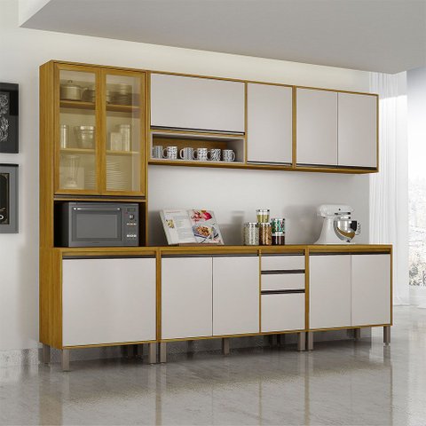 Cozinha Completa Nala com Cristaleira 5 Peças 12 Portas Mobilihouse