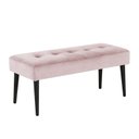 Ver imagem 1 de Banco Estofado Theo 1,20m Suede Rosa Bebe - Inova Decor Inova Decorações