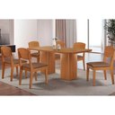 Ver imagem 1 de Conjunto: Mesa de Cozinha Maldivas c/ Tampo Madeirado Canto Curvo 180x90cm e 6 Cadeiras Havana