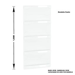 Kit 5 Bandejas Para Gondola Canto 196 Amapa 40/30 Branco SPE - Amapá - 2