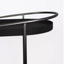 Ver imagem 3 de Carrinho Adega Bar Decorativo Oval Aço Preto Prateleira Preta