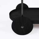 Ver imagem 2 de Carrinho Adega Bar Decorativo Oval Aço Preto Prateleira Preta