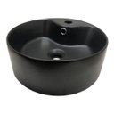 Ver imagem 2 de Cuba Lavatorio de Sobrepor Oval Ceramica 36x36cm Preto Fosco - Perolanegra