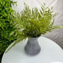 Ver imagem 4 de Vaso centro de mesa médio cinza de cerâmica com planta