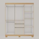Ver imagem 3 de Guarda Roupa 7 Portas 2 Gavetas com Pés Berna Freijo/Branco