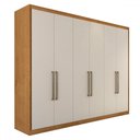 Ver imagem 3 de Guarda-roupa Casal Guarujá 6 Portas 6 Gavetas 100% Mdf Peroba/off White - Panorama Móveis