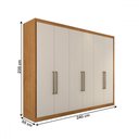Ver imagem 5 de Guarda-roupa Casal Guarujá 6 Portas 6 Gavetas 100% Mdf Peroba/off White - Panorama Móveis