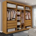 Ver imagem 2 de Guarda-roupa Casal Guarujá 6 Portas 6 Gavetas 100% Mdf Peroba/off White - Panorama Móveis