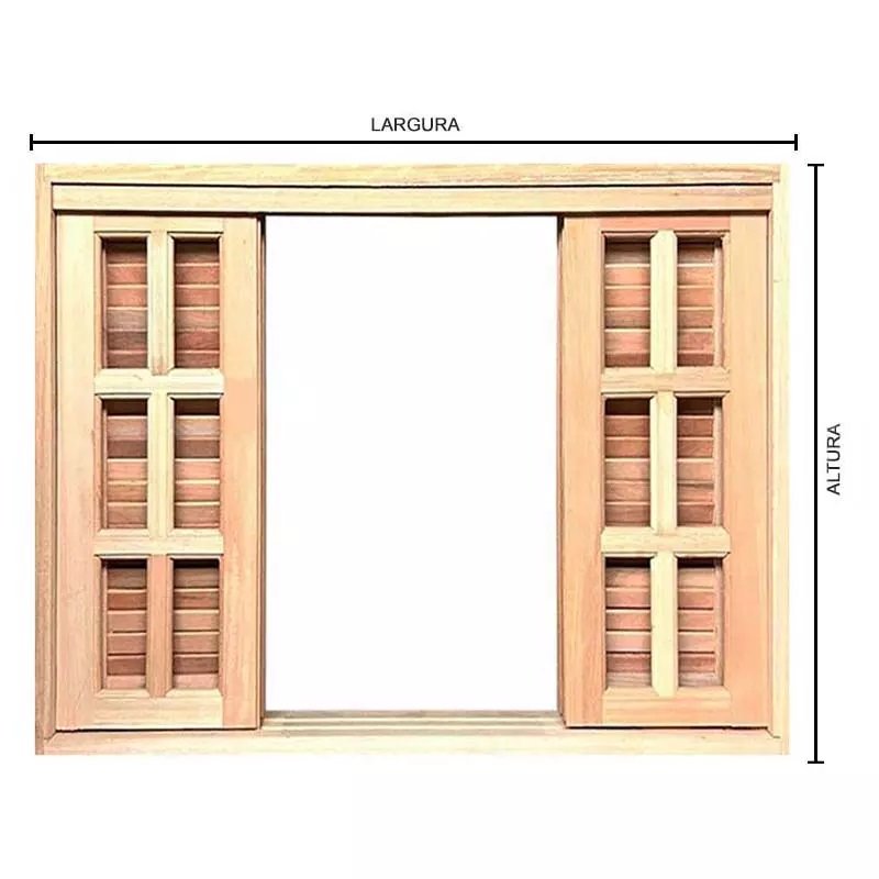 Janela de Madeira Veneziana de Correr Reto Padrão Cedro Batentes de 14 Cm-1.60(l)x1.00(a) - 3