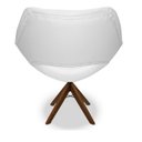 Ver imagem 5 de Poltrona Berlim Corino Branca Base Giratória de Madeira:Giratória de Madeira