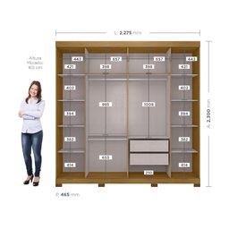Guarda Roupa Casal 6 Portas 2 Gav Bogotá Espresso Móveis - 4 Guarda Roupa Casal 6 Portas 2 Gav Bogotá Espresso Móveis - 4