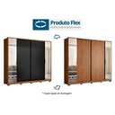 Ver imagem 2 de Guarda Roupa 4 Portas de Correr e 4 Gavetas C- 2 Espelhos e Pés Laredo Flex Nogueira-nogueira ou