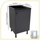 Ver imagem 2 de Balcão de Lavanderia 100% Mdf com Tanque de Fibra 30lt Cor:cinza