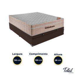 Cama Box Baú Casal Marrom e Colchão Airtech Springpocket Molas Ensacadas Ortobom - 3