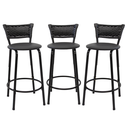 Ver imagem 1 de Kit 3 Banquetas para Balcão Cozinha Gourmet Junco Preto Bancada Ilha Banco 60cm Itagold