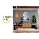 Ver imagem 3 de Espelho Pinterest Orgânico Decorativo Grande 64x44cm Borda em Couro 3cm - Mod. Capela Preto