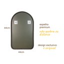 Ver imagem 4 de Espelho Pinterest Orgânico Decorativo Grande 64x44cm Borda em Couro 3cm - Mod. Capela Preto