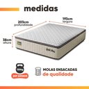 Ver imagem 3 de Cama Box com Baú King Gold Star Pillow Top Molas Ensacadas Suede Bege Hellen Estofados e Colchões