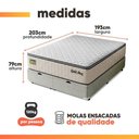 Ver imagem 4 de Cama Box com Baú King Gold Star Pillow Top Molas Ensacadas Suede Bege Hellen Estofados e Colchões