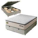 Ver imagem 1 de Cama Box com Baú King Gold Star Pillow Top Molas Ensacadas Suede Bege Hellen Estofados e Colchões