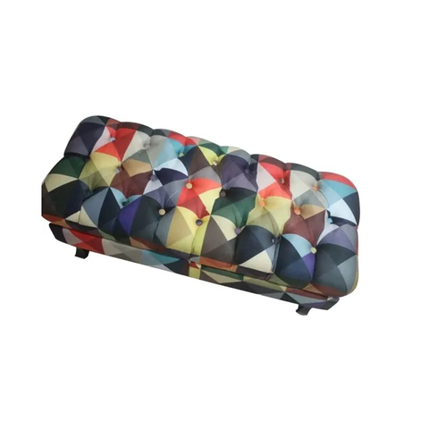 Recamier Luis Xv Capitonê Retrô 160cm Suede Triângulo Pés Madeira Ms Decor