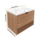 Ver imagem 3 de Balcão Gabinete Suspenso para Banheiro 1 Porta e 1 Gaveta Bn3613 Tecnomobili Amêndoa/mármore
