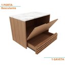 Ver imagem 4 de Balcão Gabinete Suspenso para Banheiro 1 Porta e 1 Gaveta Bn3613 Tecnomobili Amêndoa/mármore