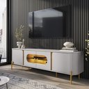 Ver imagem 2 de Rack Juquehy Tv 75 Polegadas com 4 Portas e Pés em Aço Off White/naturale