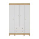 Ver imagem 7 de Guarda-roupa Infantil 122cm 4 Portas e 2 Gavetas Allegra Multimóveis Mp4443 Madeirado/branco